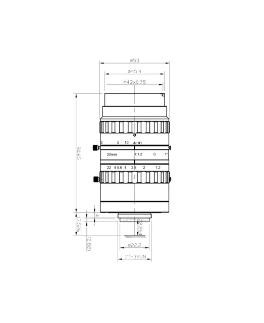 SAM-FA20F12-C1-DN mechanical drawing