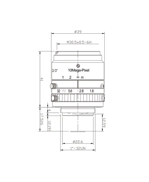 SAM-FA25F18-C23-10M mechanical drawing