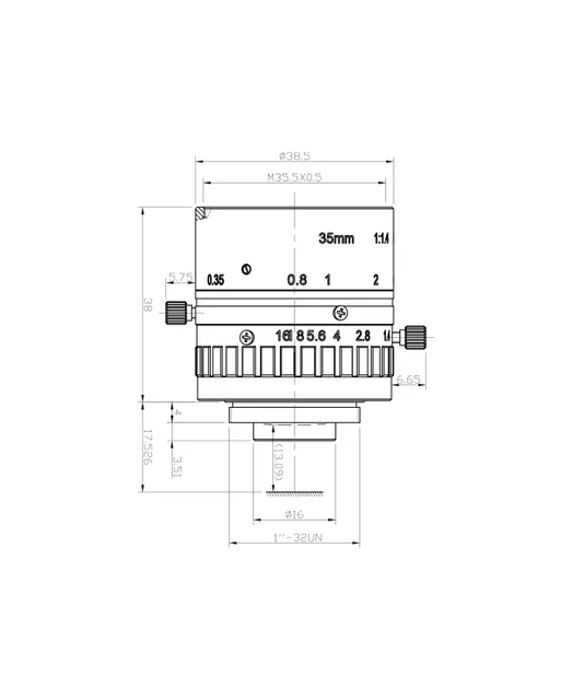 SAM-FA35F14-C23-5M mechanical drawing