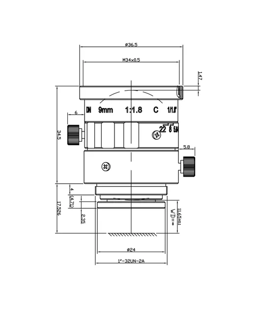 SAM-FA9F18-C18-DN mechanical drawing