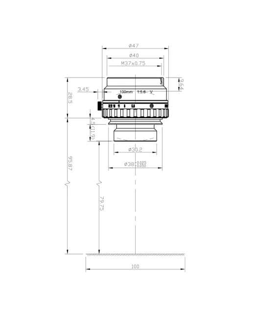 SAM-LS100F56-C100 mechanical drawing