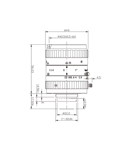 SAM-SWIR25-F14-C1 mechanical drawing