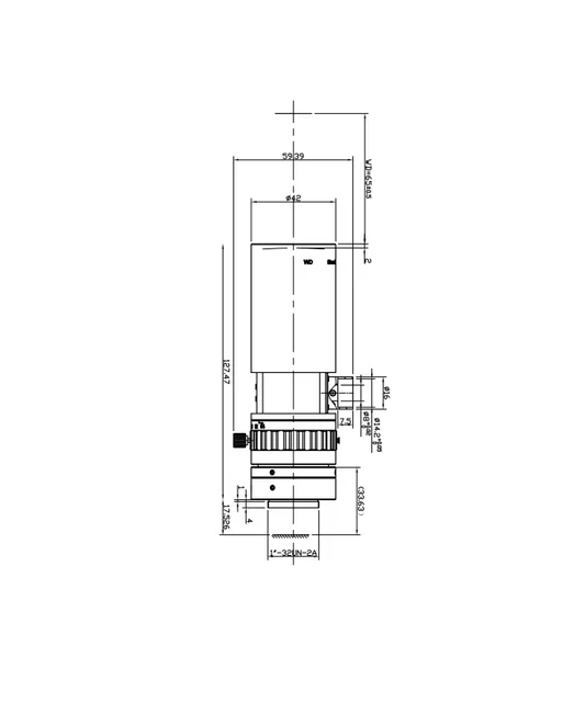 SAM-TC10WD65-SWIR mechanical drawing