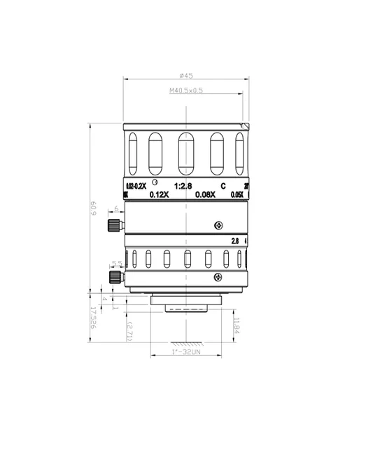 SAM-UVZ25-F28-C23 mechanical drawing