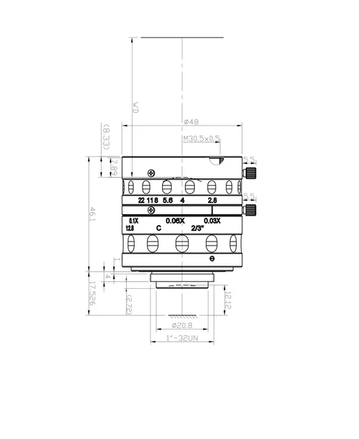 SAM-UVZ35-F28-C23 mechanical drawing