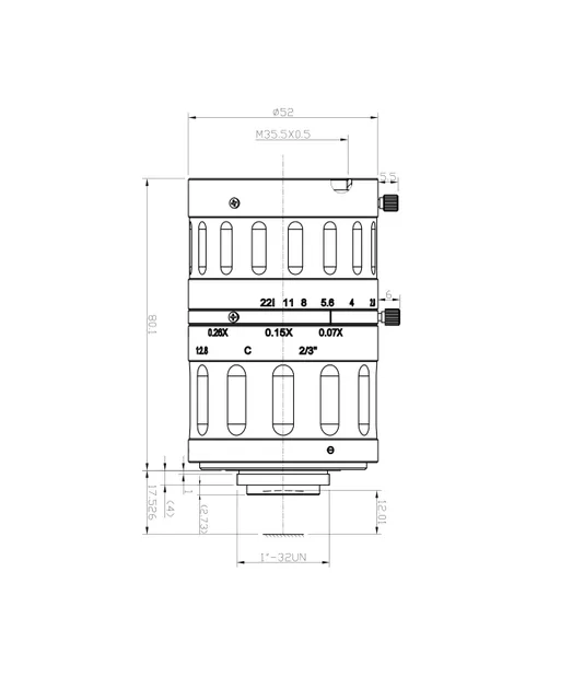 SAM-UVZ75-F28-C23 mechanical drawing